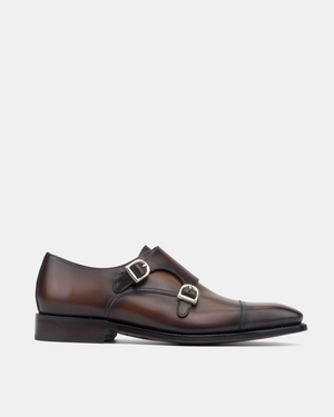 Francis Brown Double Monk Strap with Half-Rubber Soles - 722