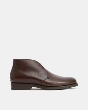 Dark Brown Grain Leather Chukka Boot