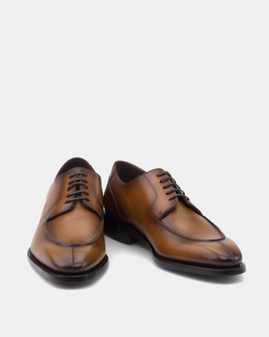 Norwegian Tobacco Derby with Half-Rubber Soles - 722