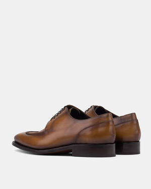 Norwegian Tobacco Derby with Half-Rubber Soles - 722