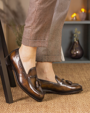 Thomas Tobacco Patina Tassel Loafer - 675