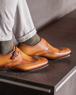 Chris Cognac Calf Single Monk - 675