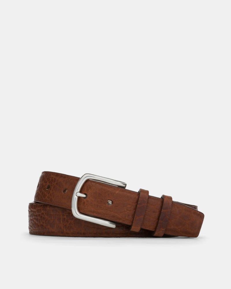 Mens Classic Leather Belt, Cognac