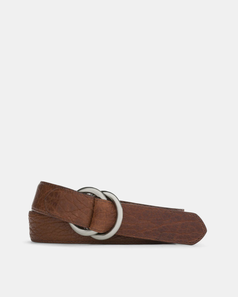 Mens Classic Leather Belt, Cognac