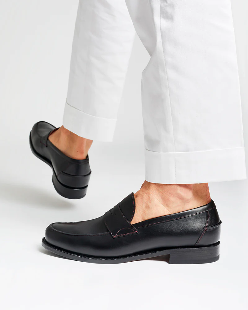 Black Leather Penny Loafer - Cobbler Union