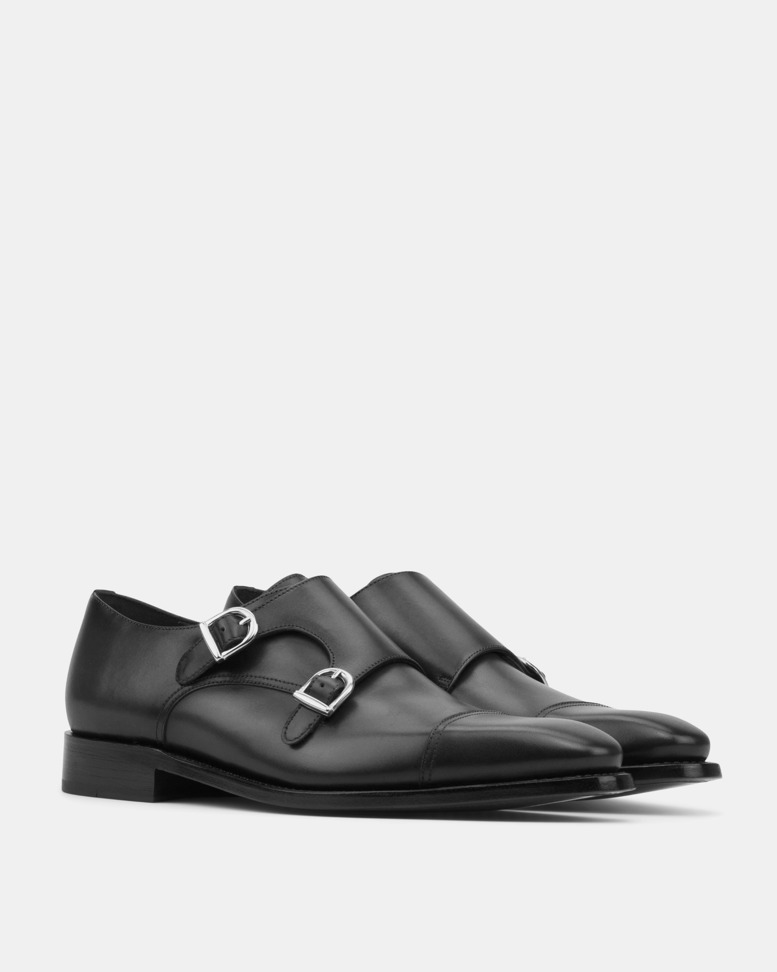 Francis Black Calf Double Monk Strap - 722