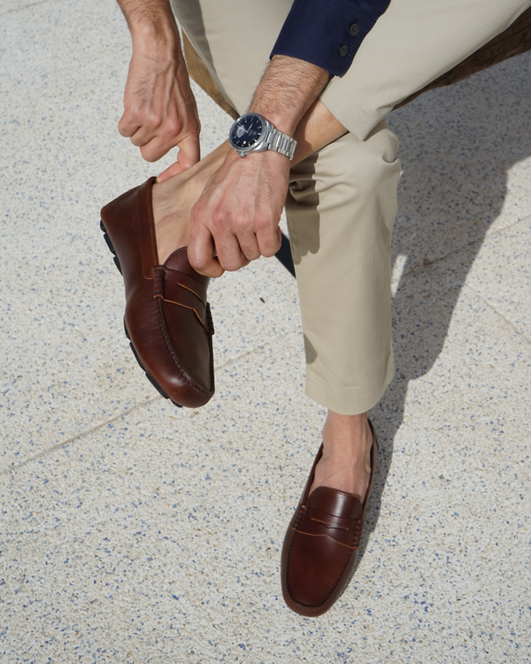 Brown Leather Driving Shoes - Cobbler Union