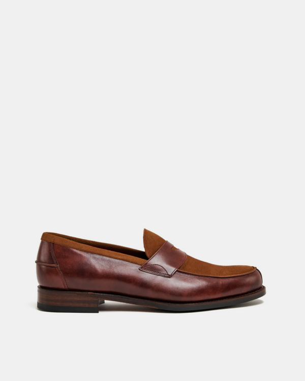 Museum Cognac Leather & Tobacco Suede Loafer - Cobbler Union