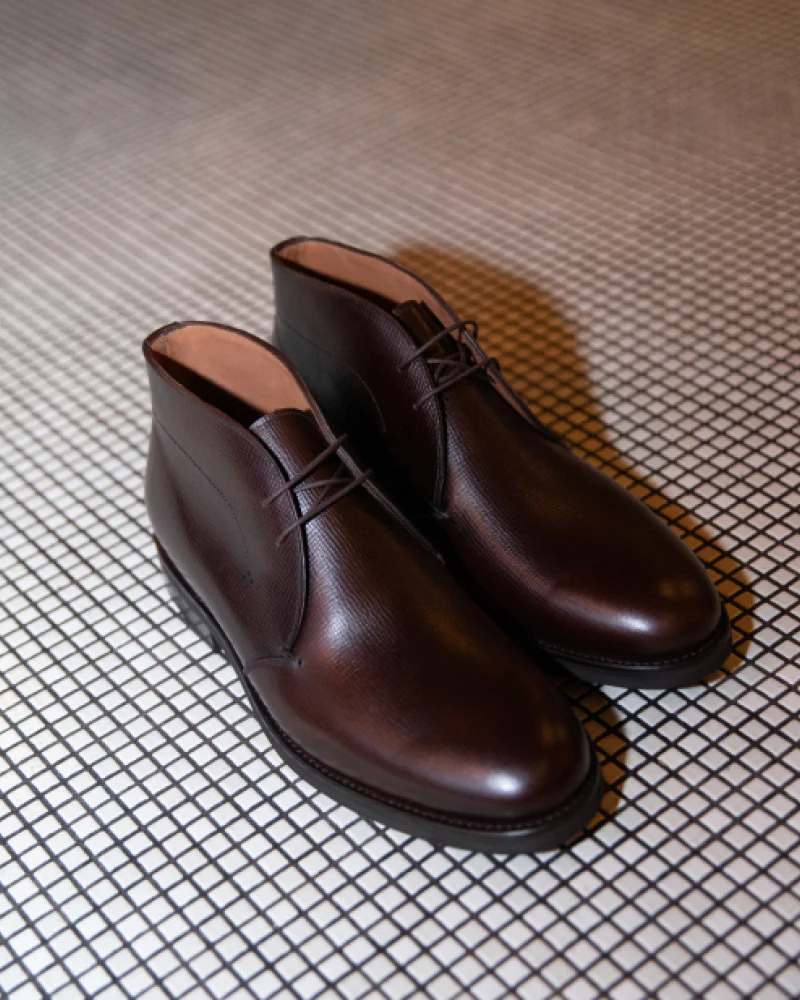 Dark Brown Grain Leather Chukka Boot
