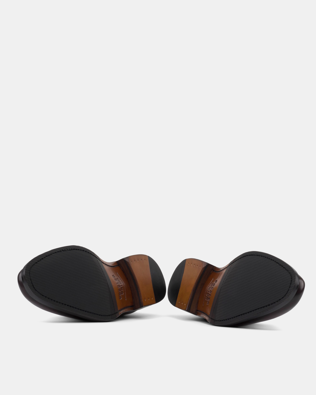 Ashford Black Cap Toe Oxford  with Half-Rubber Soles - 722