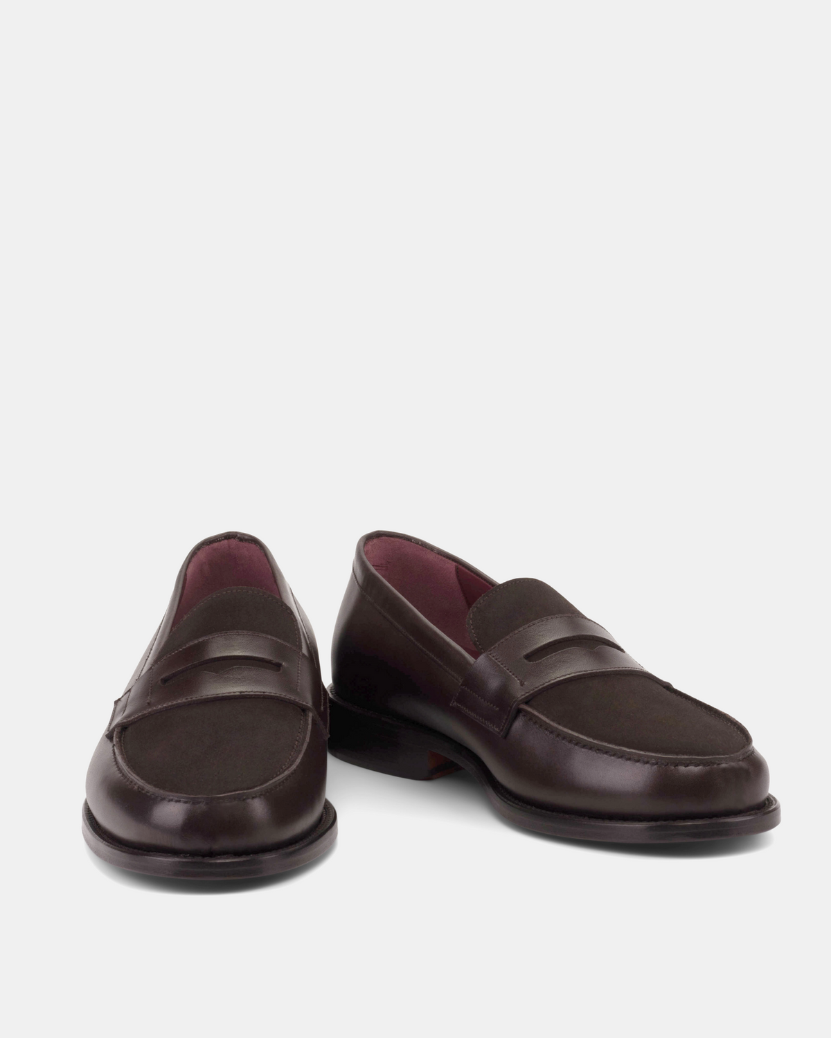 Henry Brown Calf &amp; Suede Penny Loafer - 144