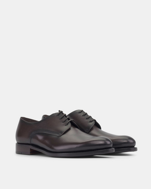 Marco Derby in Dark Brown Calf with Half-Rubber Soles - 675