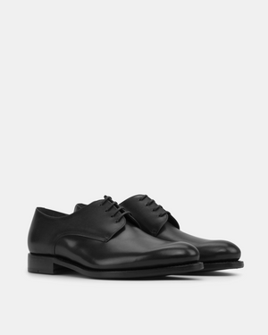 Marco Derby in Black with Half-Rubber Soles - 675