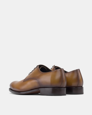 Marco Derby in Tobacco Calf with Half-Rubber Soles - 675