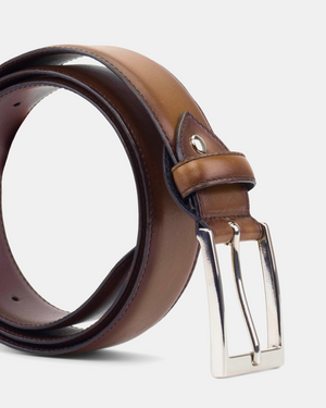 Matching Belt - Tobacco Hand-Burnished Calfskin
