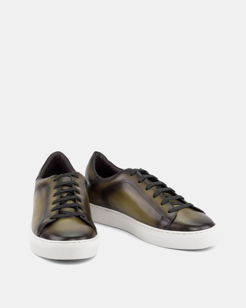 Olive Burnished Dress Sneaker