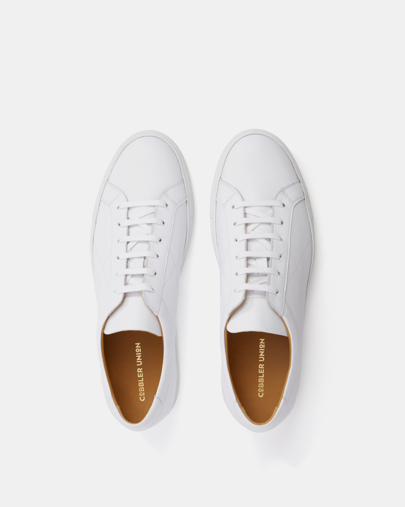 White Leather Low Top Dress Sneaker - Cobbler Union