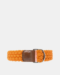 Braided Brown Leather and Cotton Belt