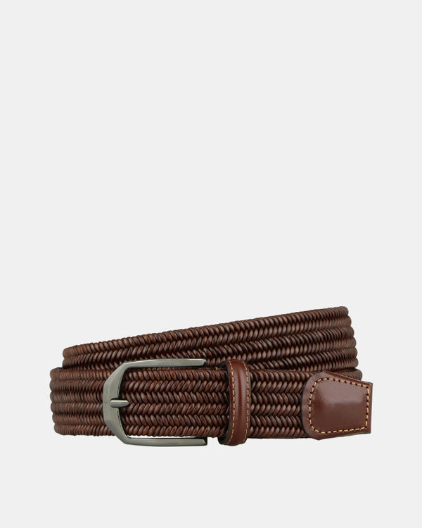 Braided Leather Stretch Belt - Blue + Green - Cobbler Union