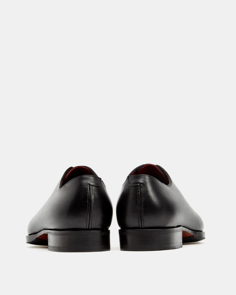 Black Wholecut Oxford Dress Shoe with Rubber Half Soles - Cobbler Union